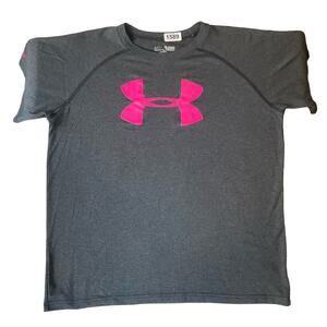 Under Armour Girl’s Short Sleeve T-shirt size XL Youth, Dark Gray,Cancer Fighter